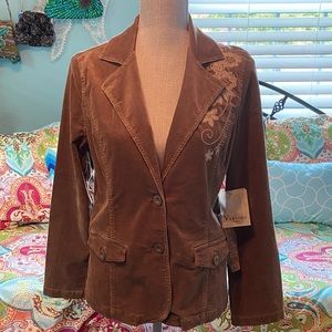 Vertigo Paris embroidered corduroy blazer NWT